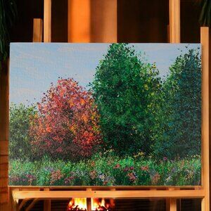 Nature's Beauty Acrylic on Canvas Landscape Painting in Size  6" x 8" by Deb Bos